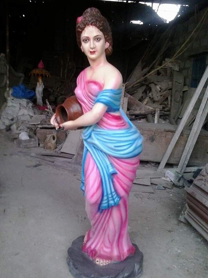 FRP Statue - Lady with pot